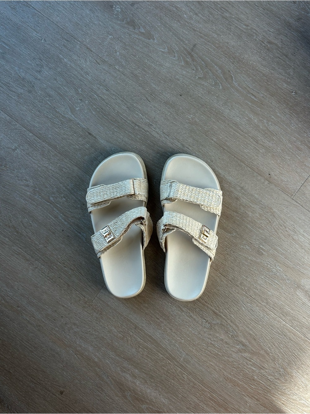 Billini Cream Double-Strap Slide Sandals